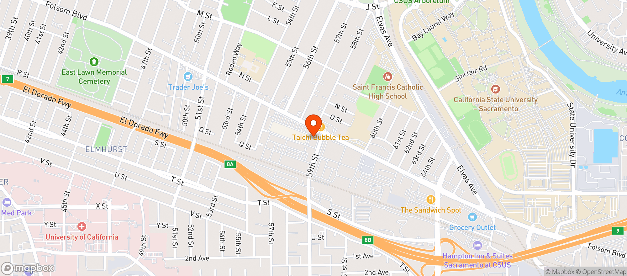 Map showing Corti Brothers - Sacramento