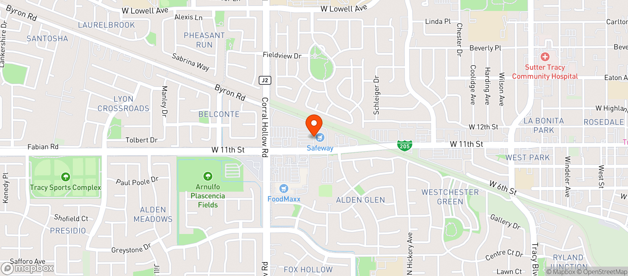 Map showing Safeway #2600