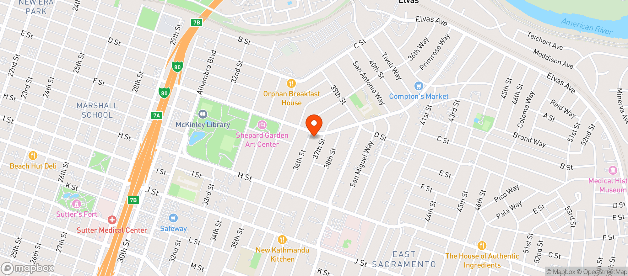 Map showing The Nook