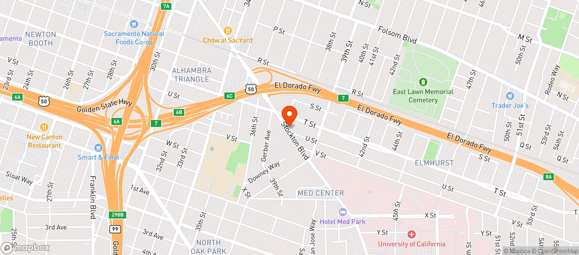 Map showing Perfect Union - Eastside