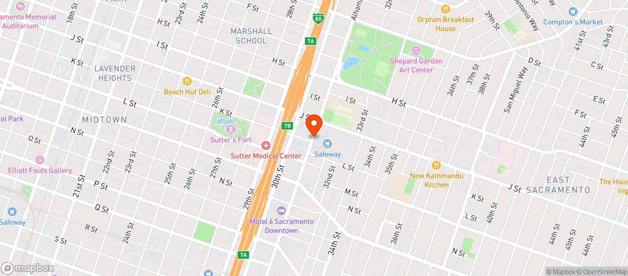 Map showing Safeway
