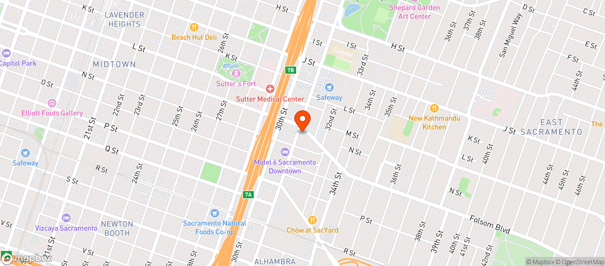 Map showing Tandem Coffee & Wine