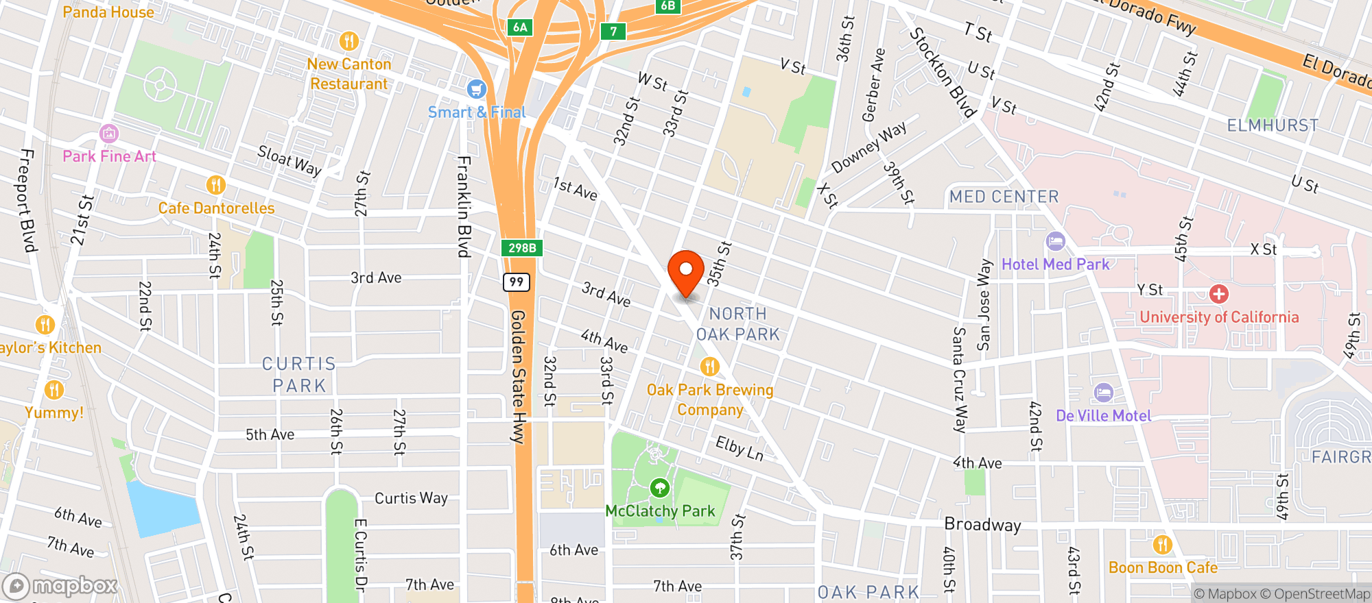 Map showing Faria Bakery
