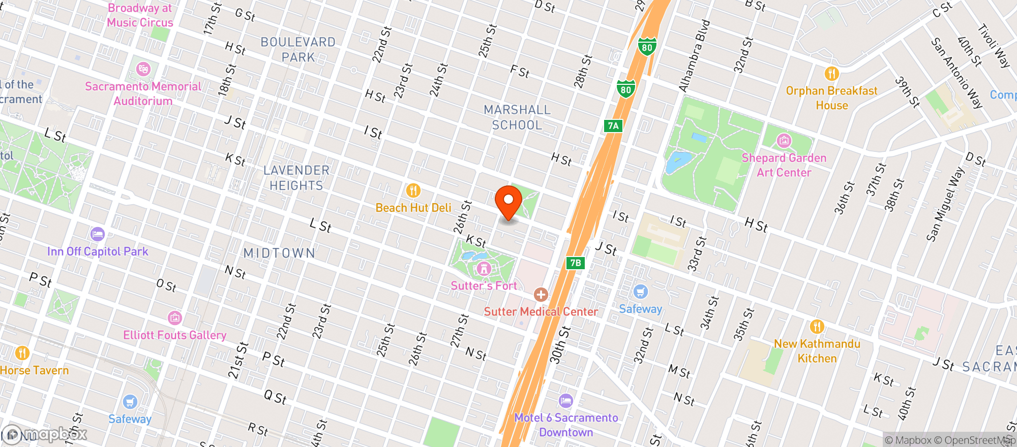 Map showing Harlows