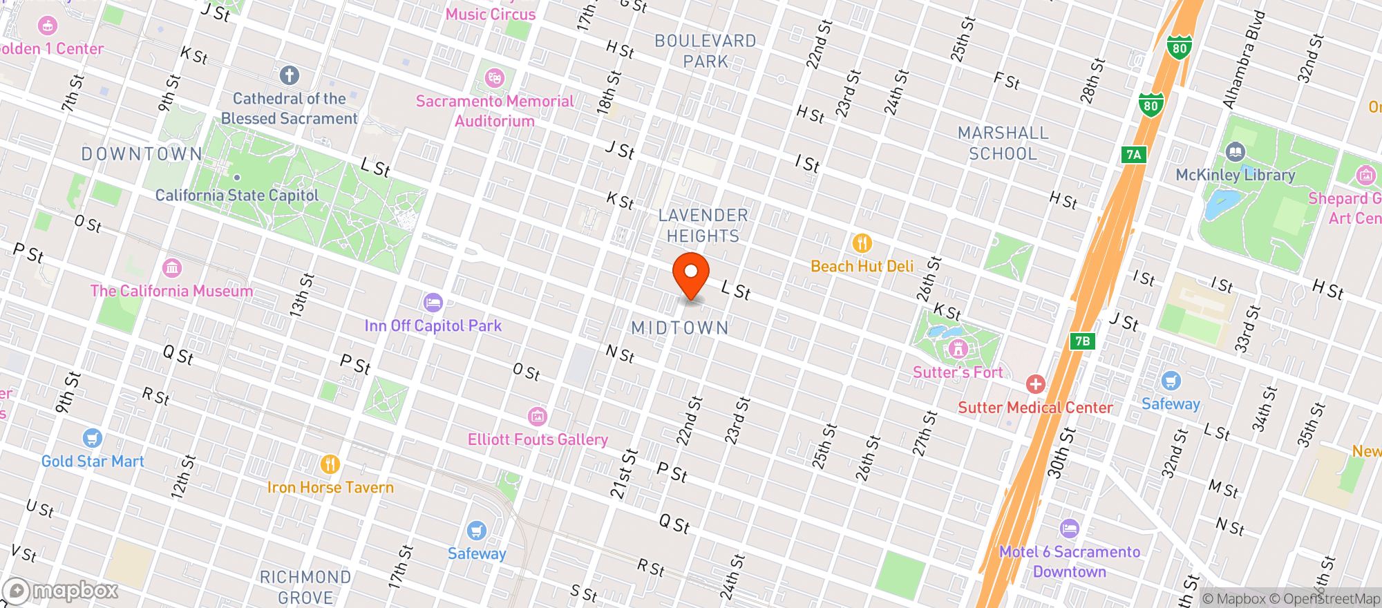 Map showing Kupros Bistro