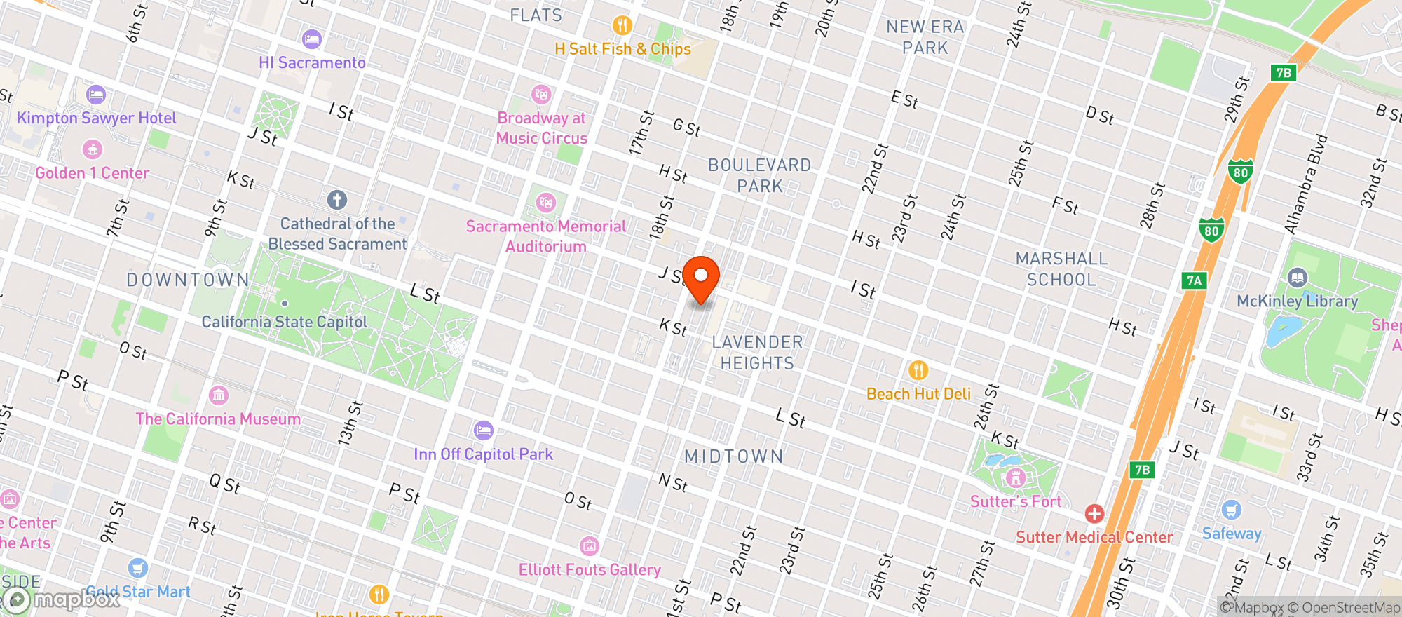 Map showing Old Spaghetti Factory #80