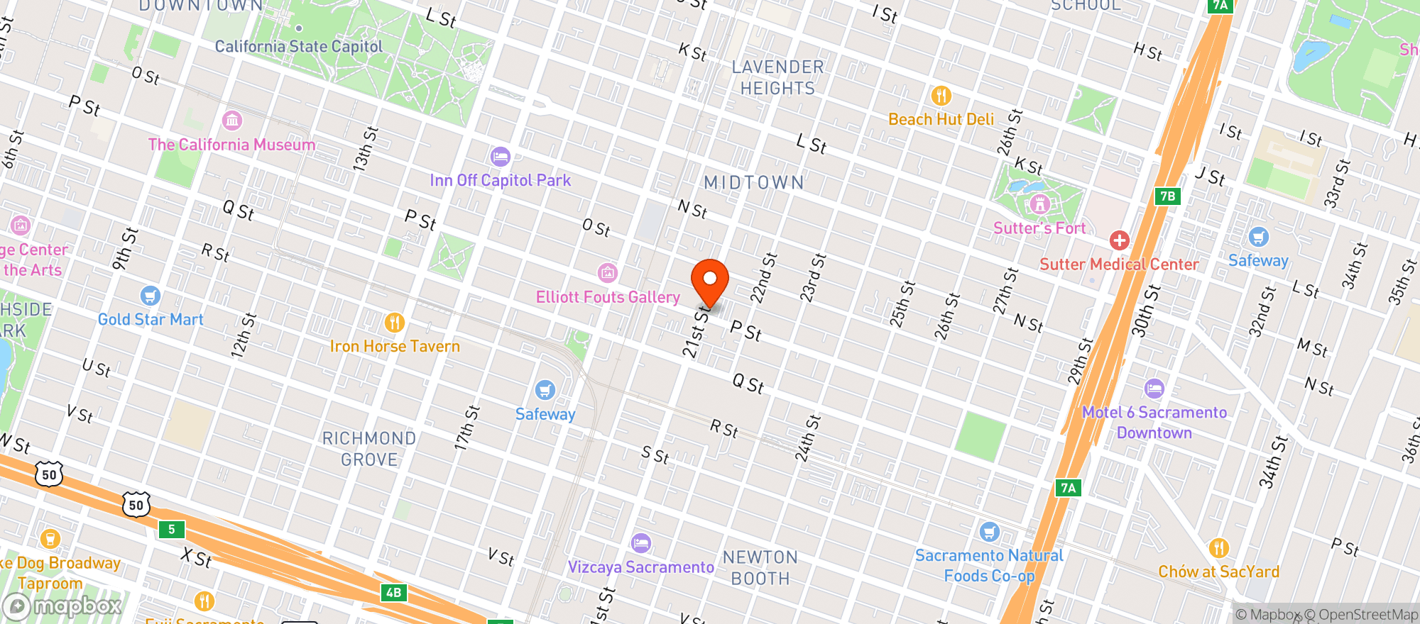 Map showing Choice Food Market