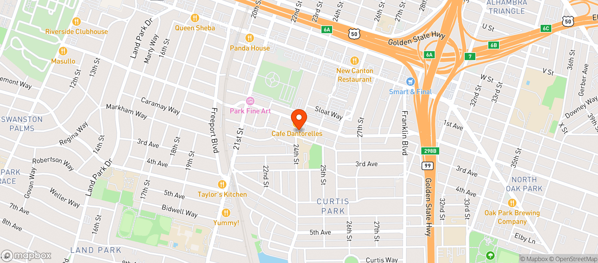 Map showing Curtis Park Market