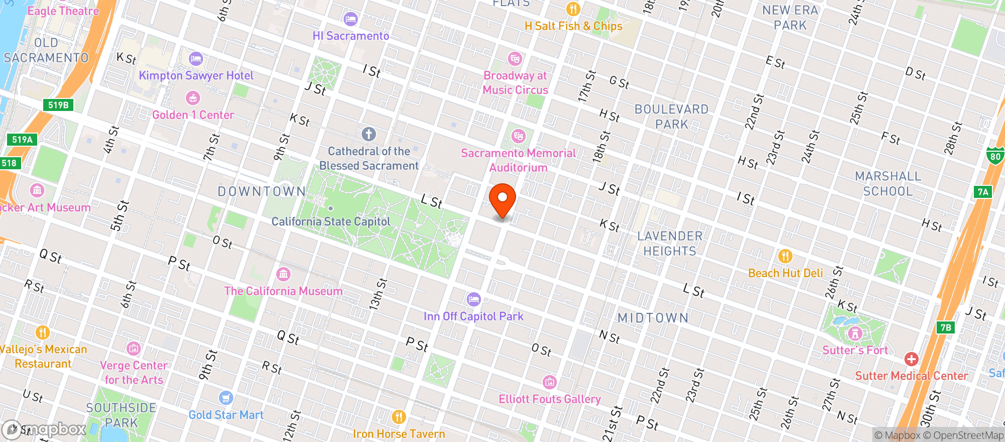 Map showing Casa Lola