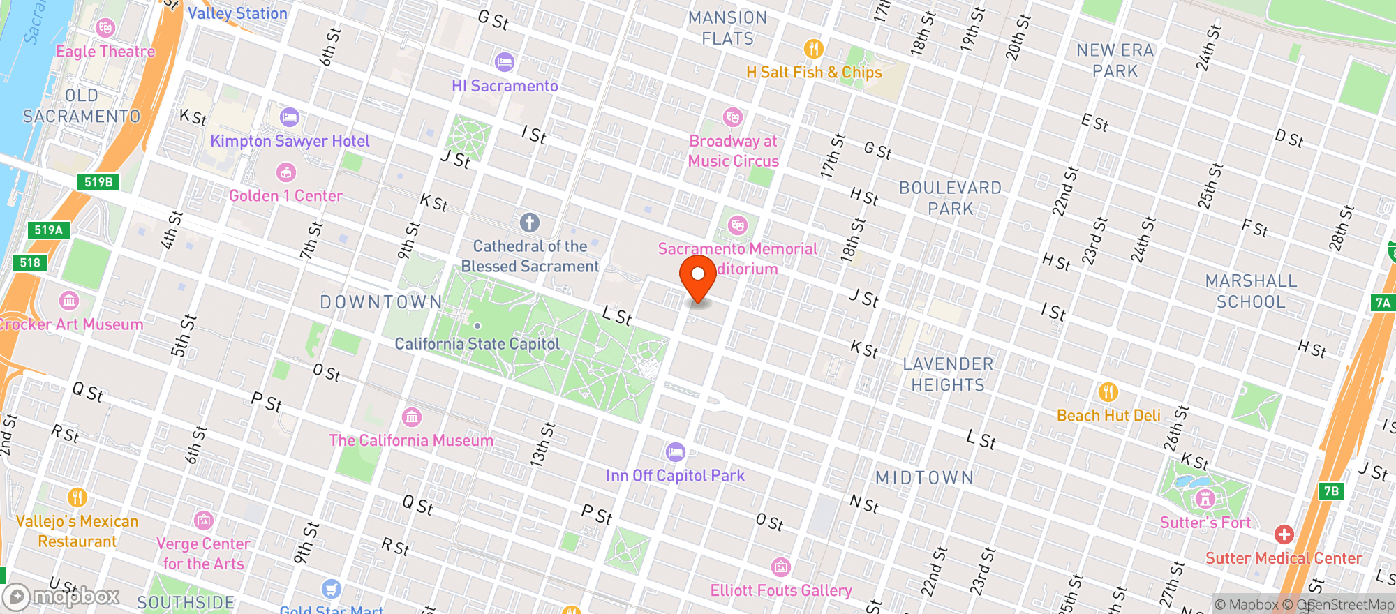 Map showing Capital Garage