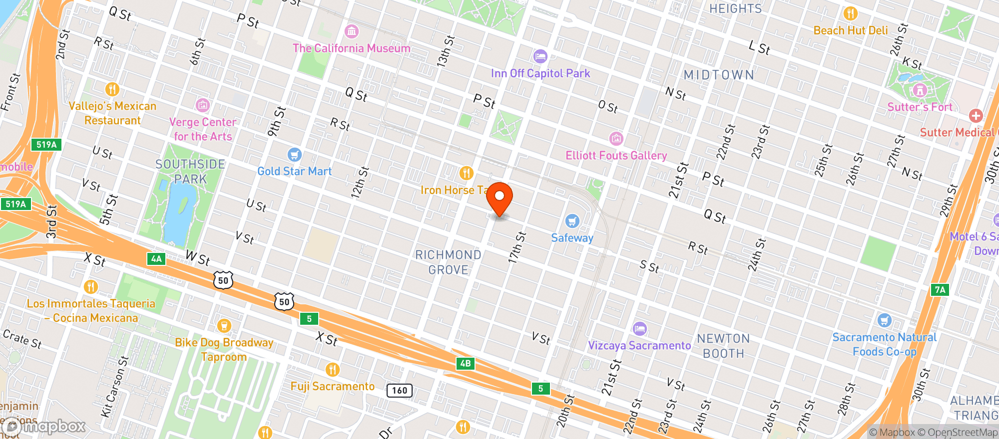 Map showing Ernestos Mexican Food
