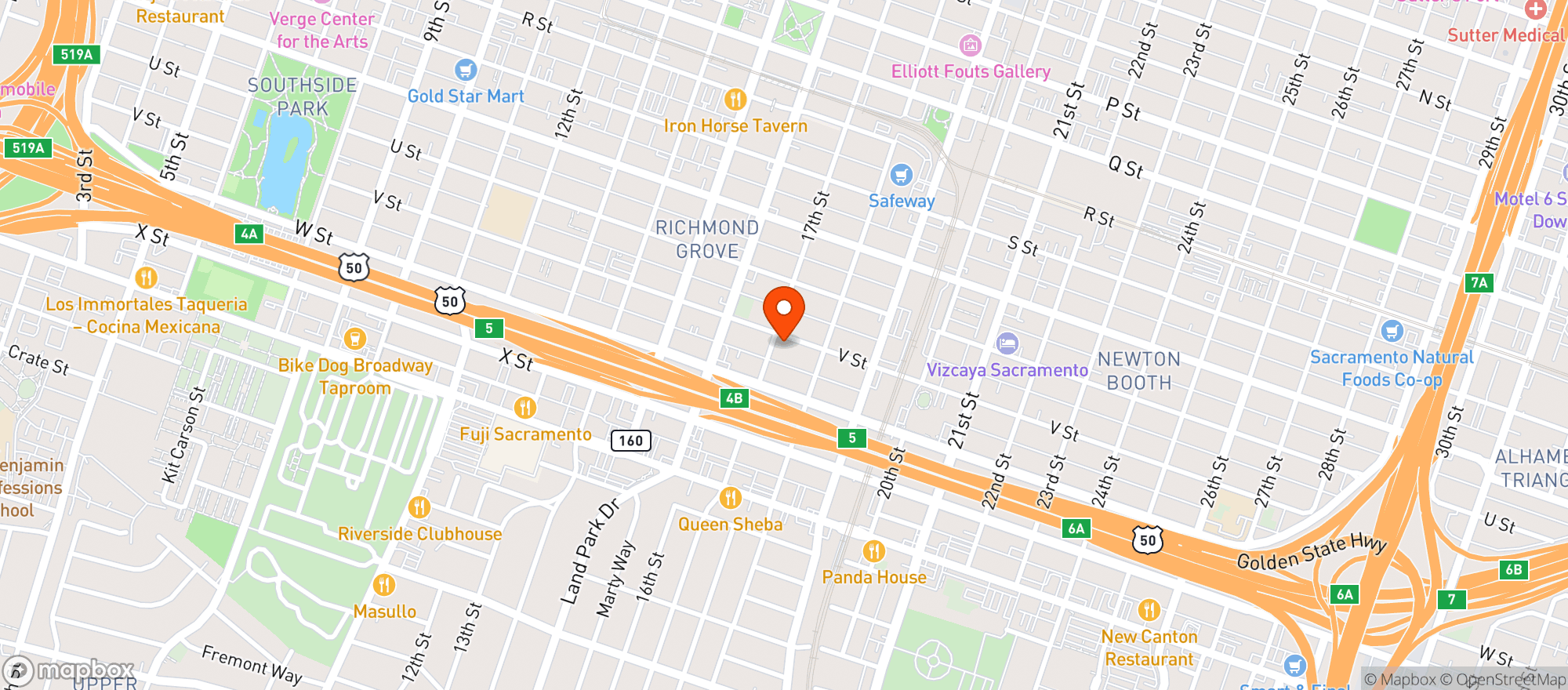 Map showing Nicks Market