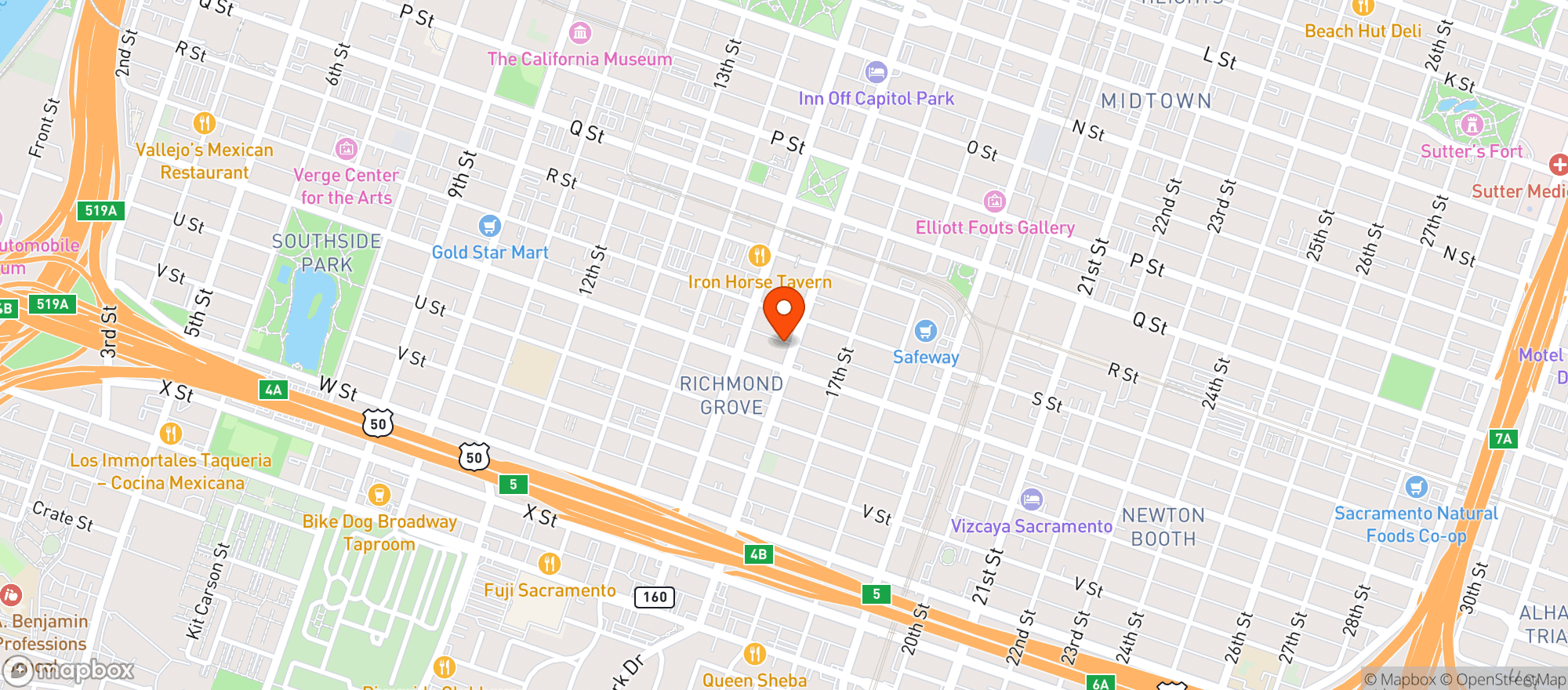 Map showing Nug - Sacramento