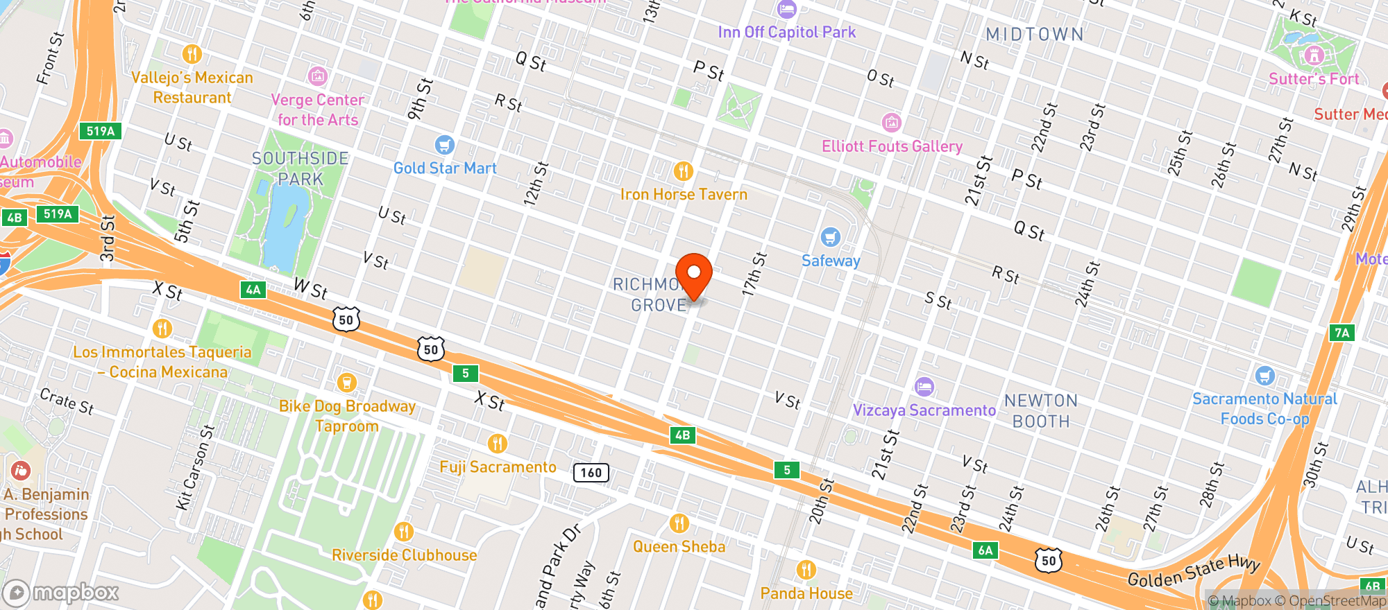 Map showing Kinjo Hand Roll Bar