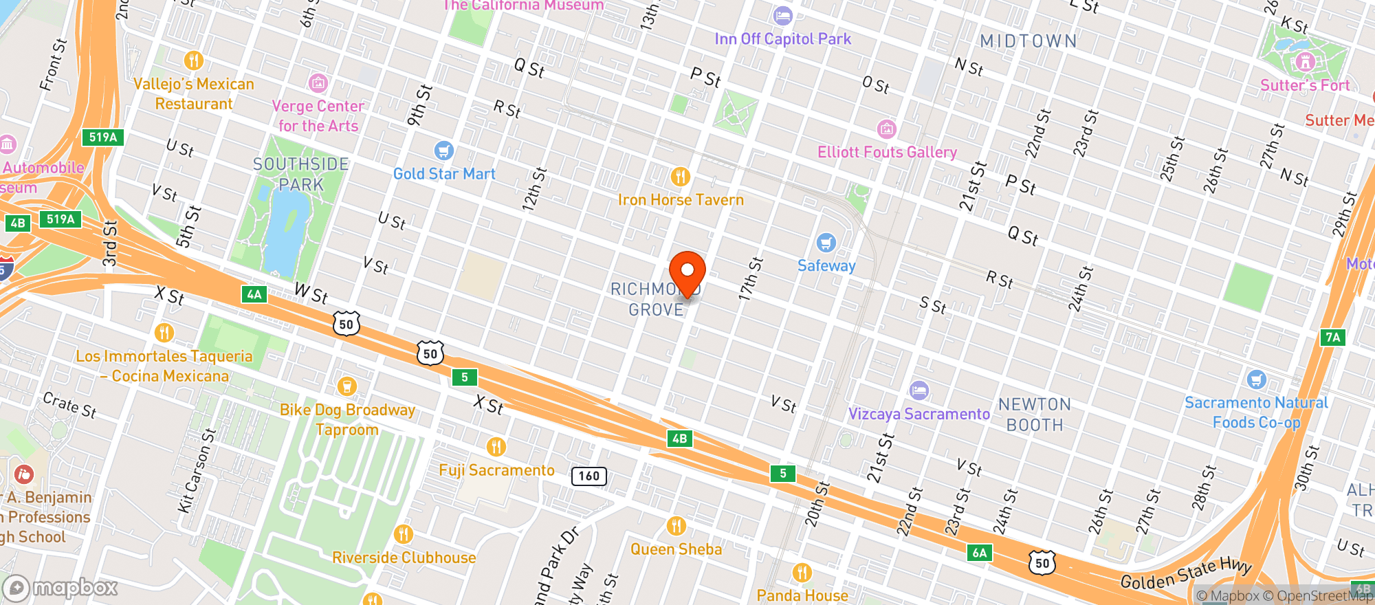 Map showing Tomato Alley Free House