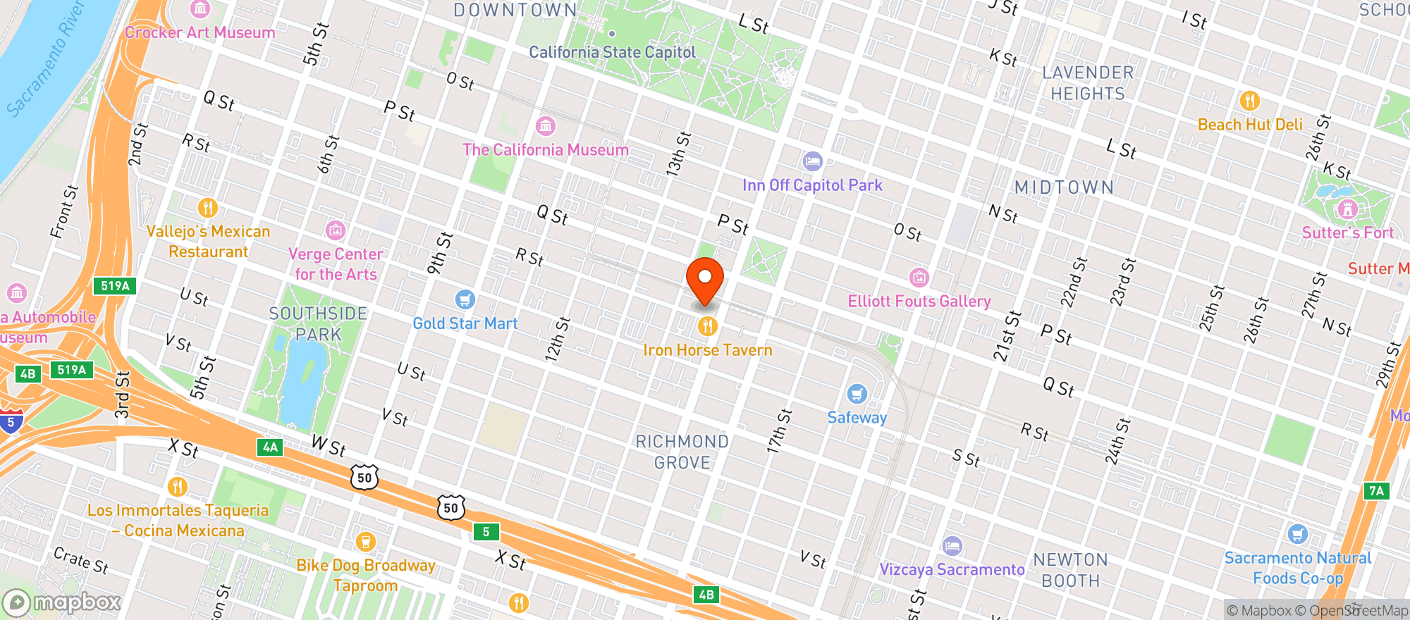 Map showing Ace Of Spades