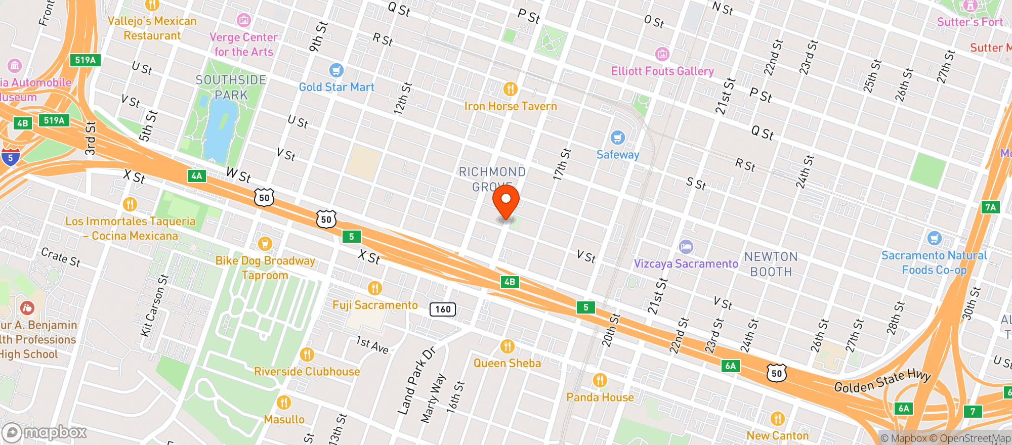 Map showing Flame Club