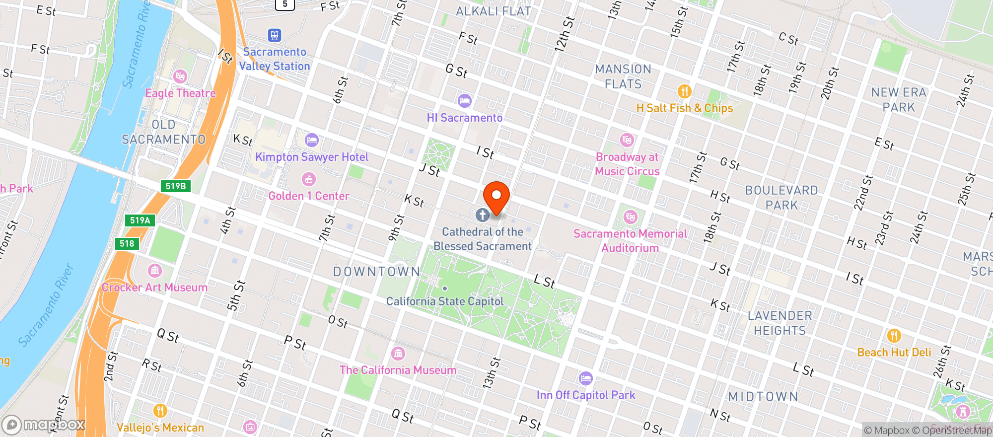 Map showing Ella Dining Room And Bar