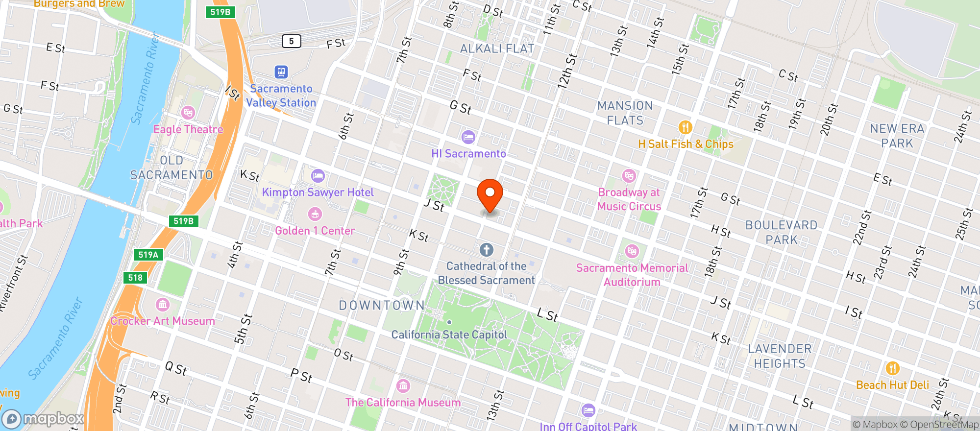 Map showing Elks Tower Casino & Lounge