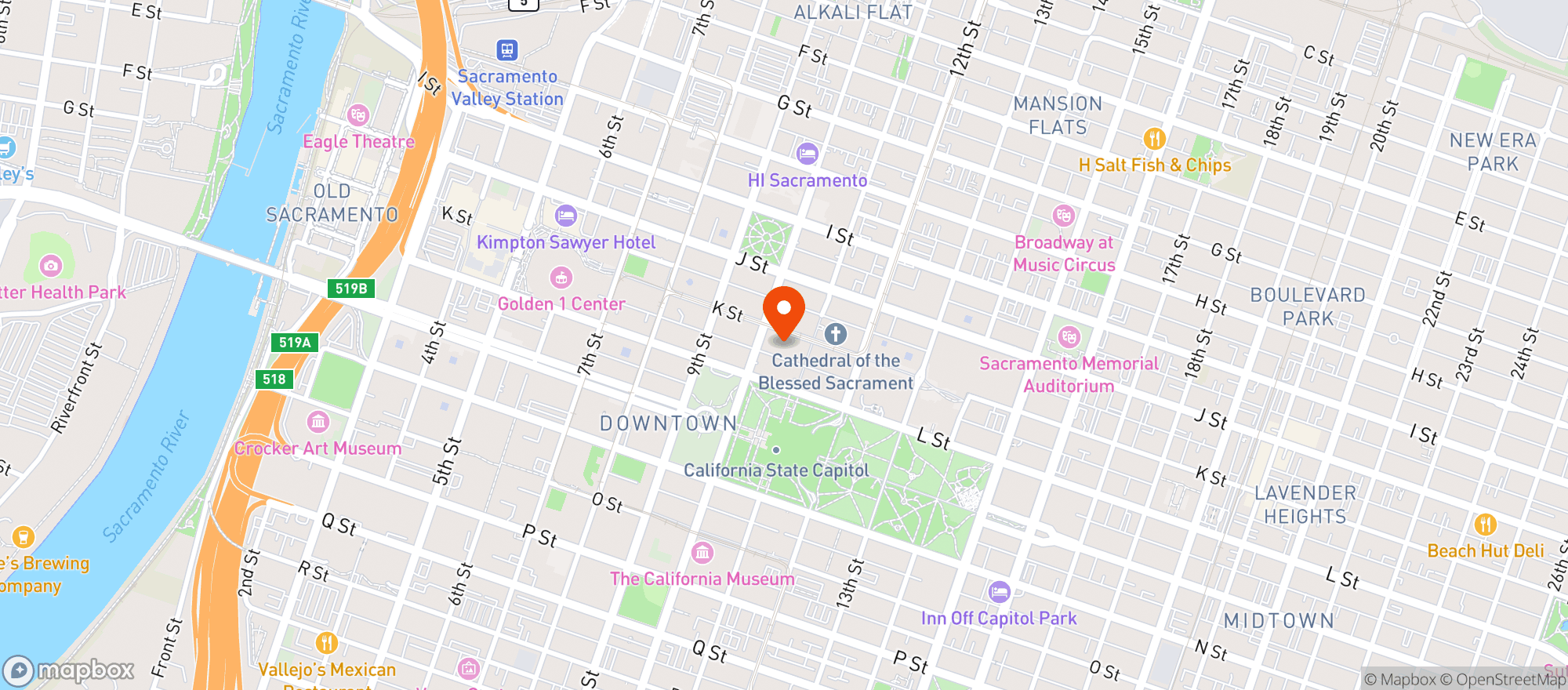 Map showing Dive Bar