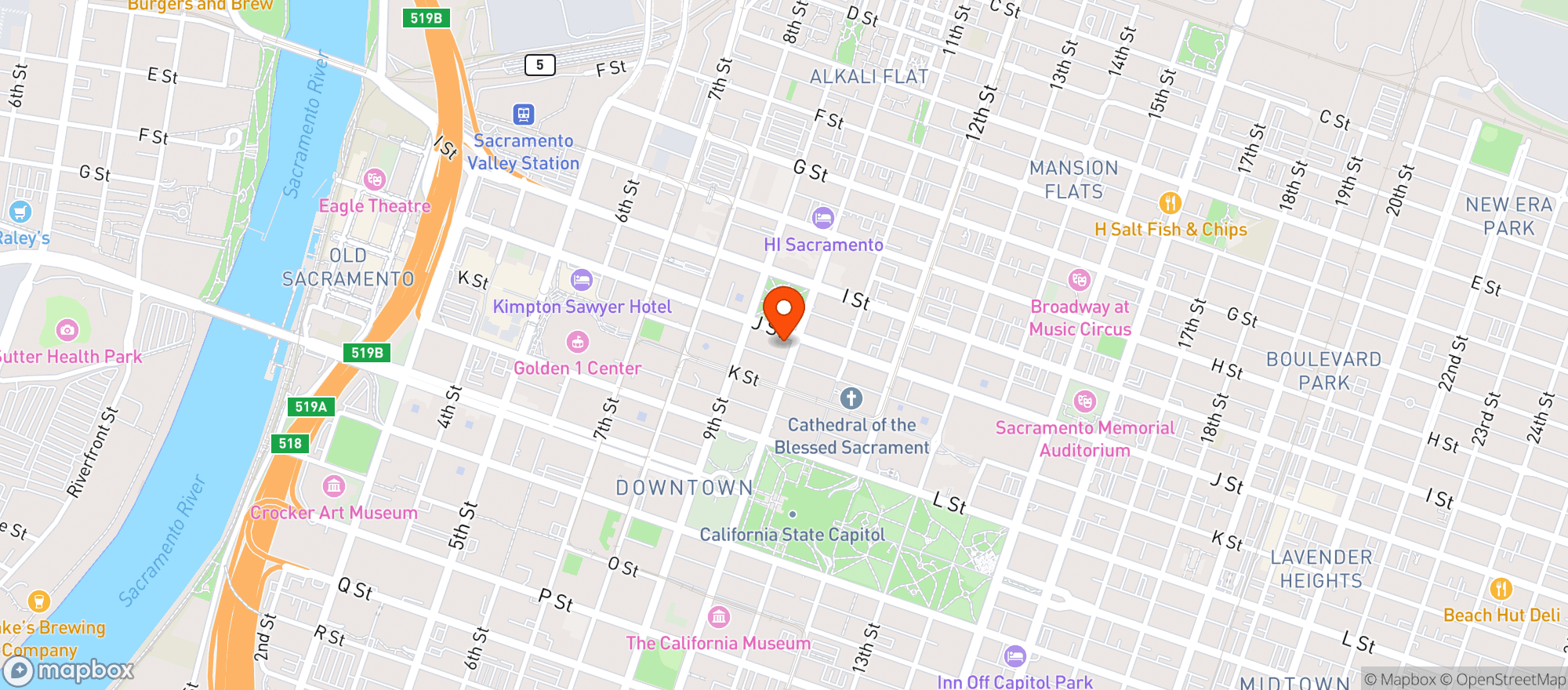 Map showing The Citizen Hotel, Autograph Collection