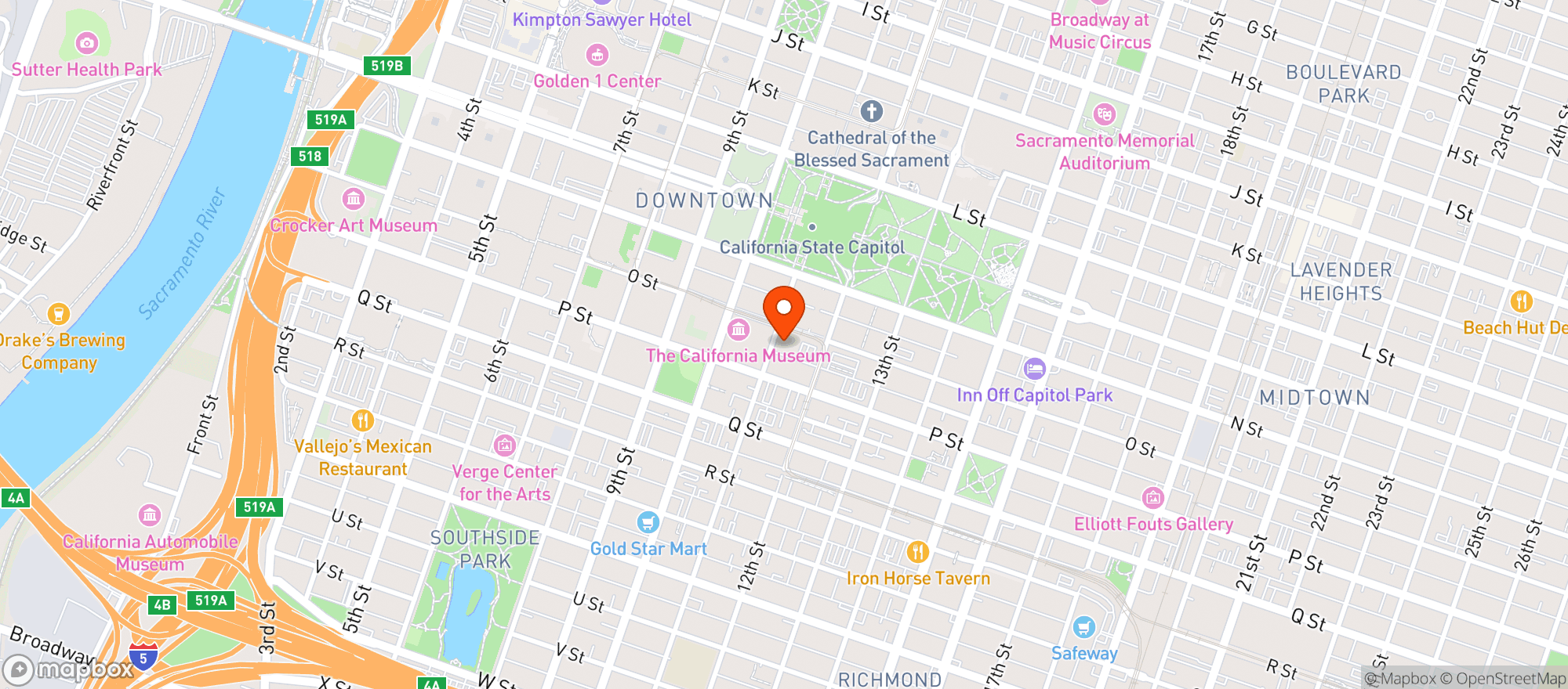 Map showing Thirty Four Mexican Cantina