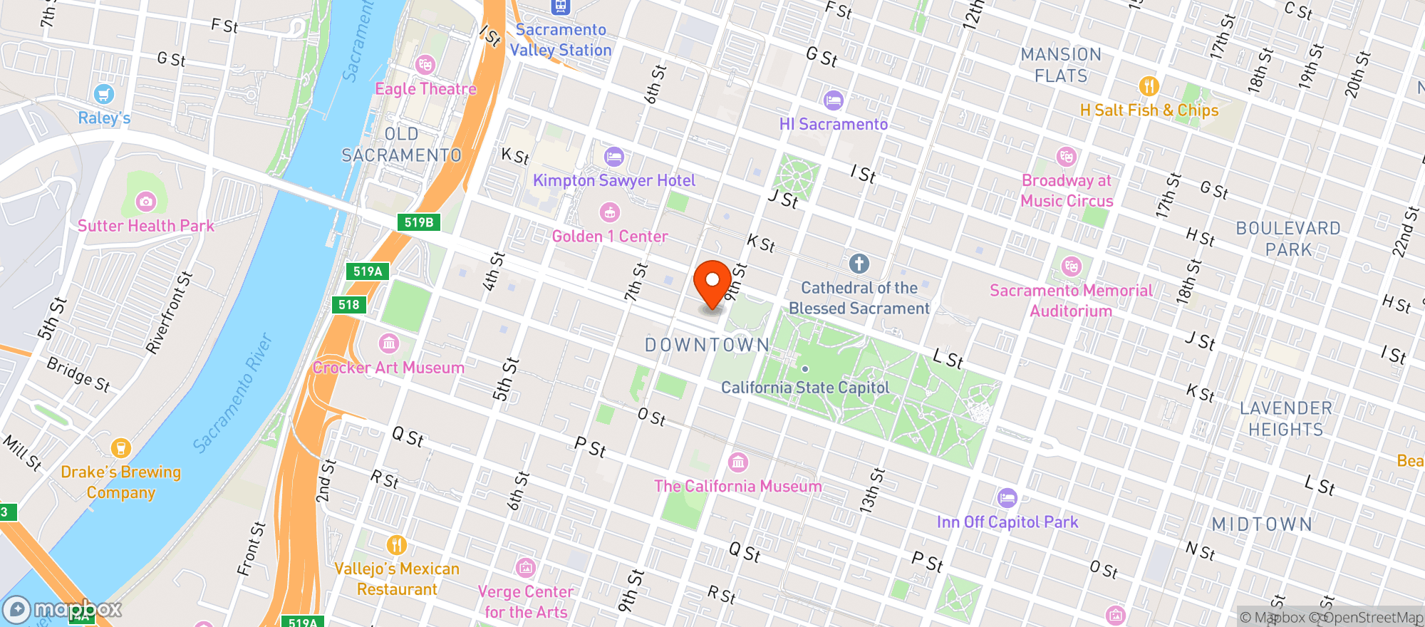 Map showing Sutter Club