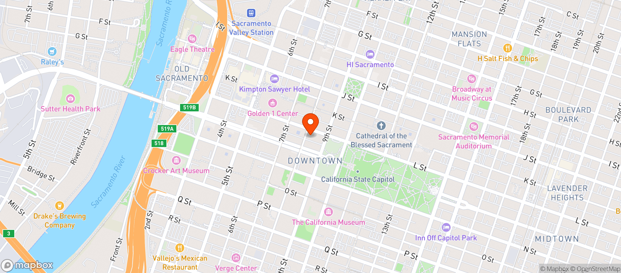 Map showing Frank Fats