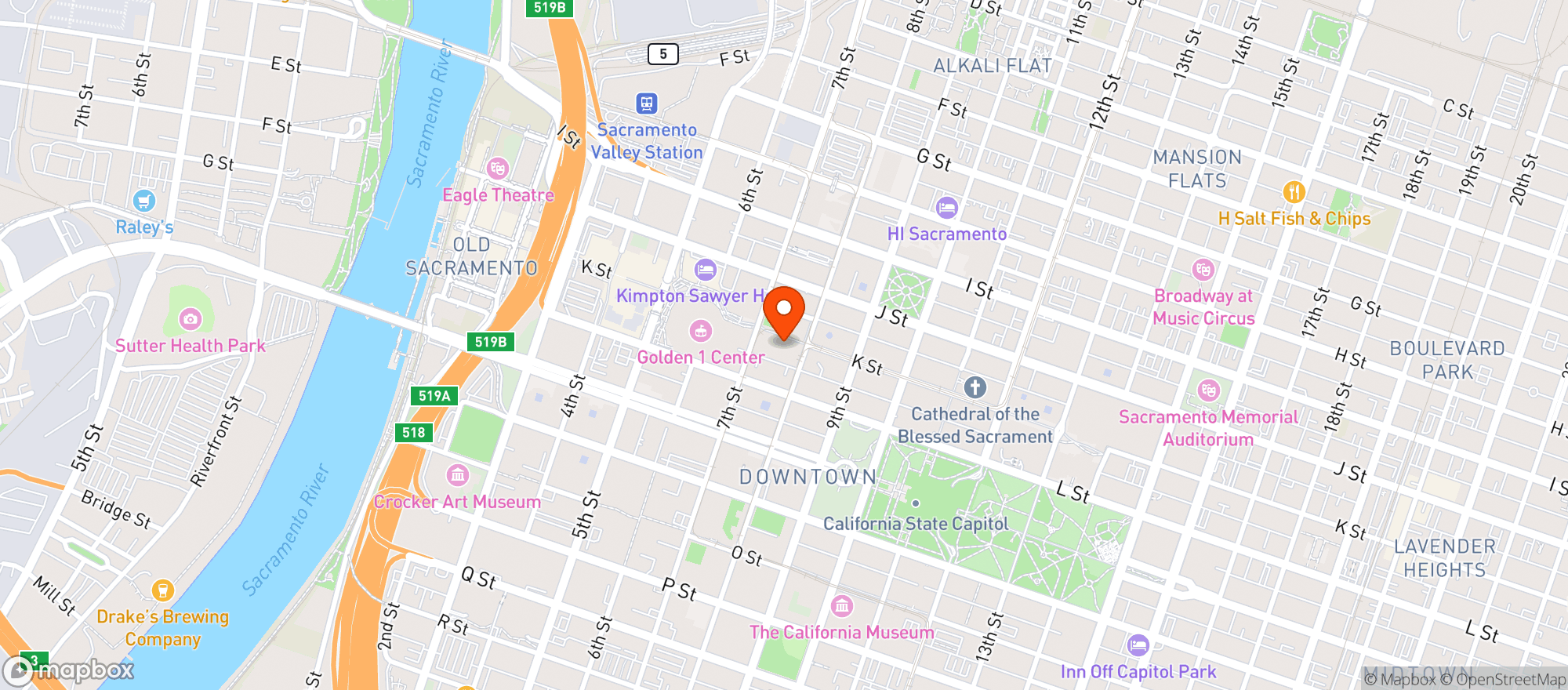 Map showing Kodaiko Ramen & Bar