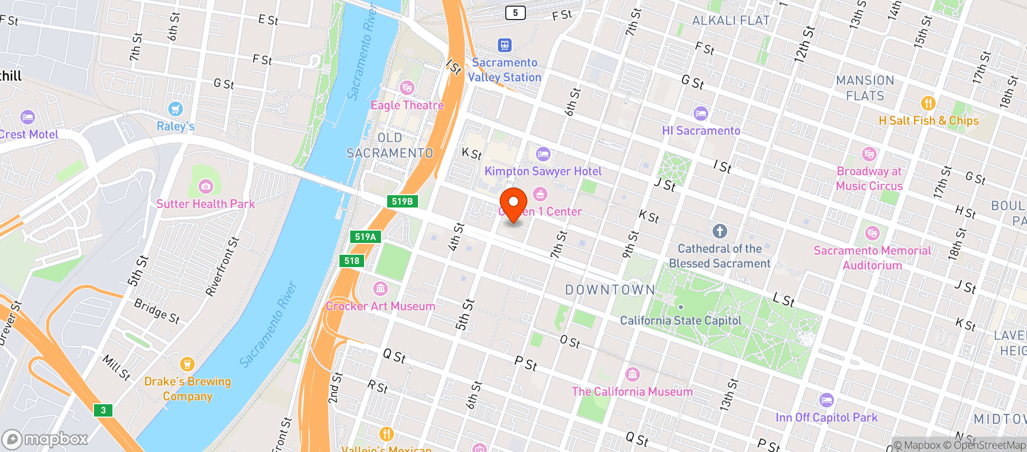 Map showing Camden Spit & Larder