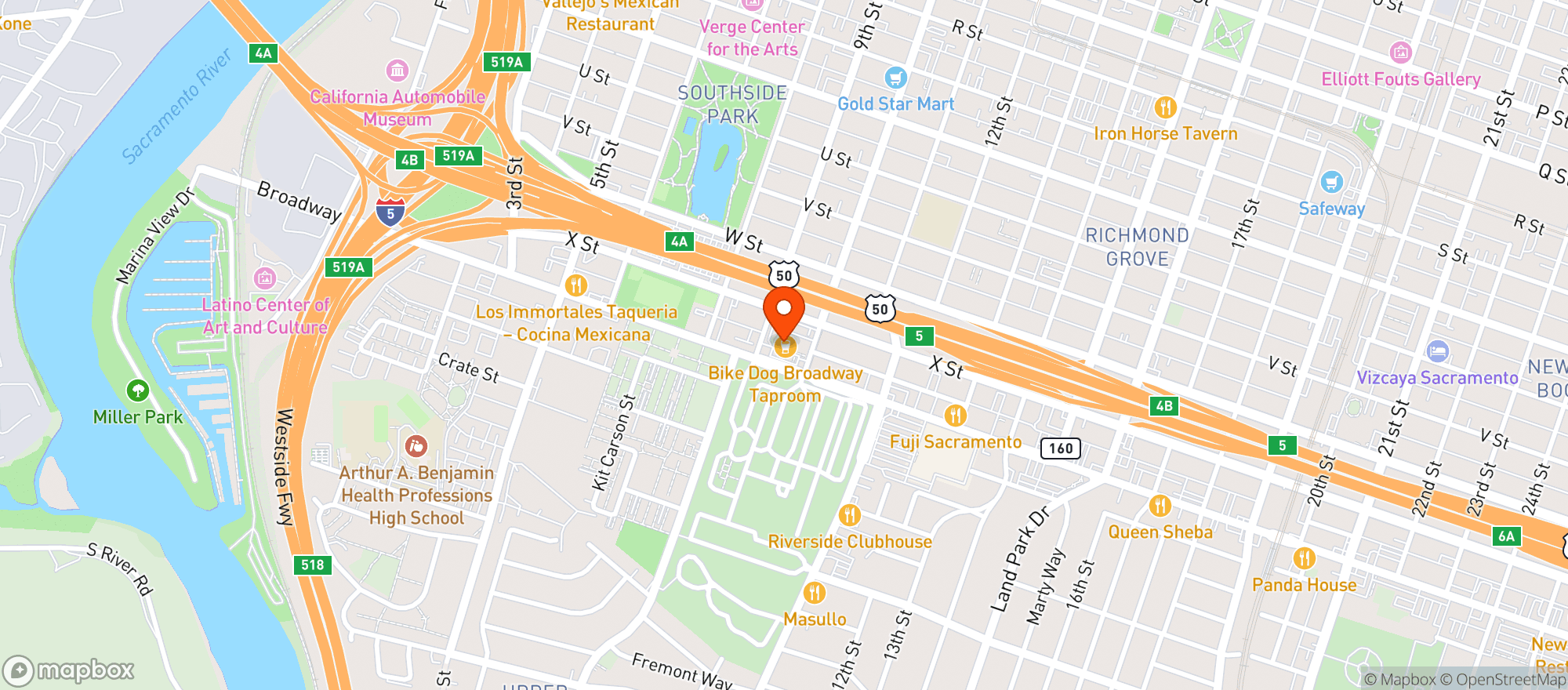 Map showing The Kitchen
