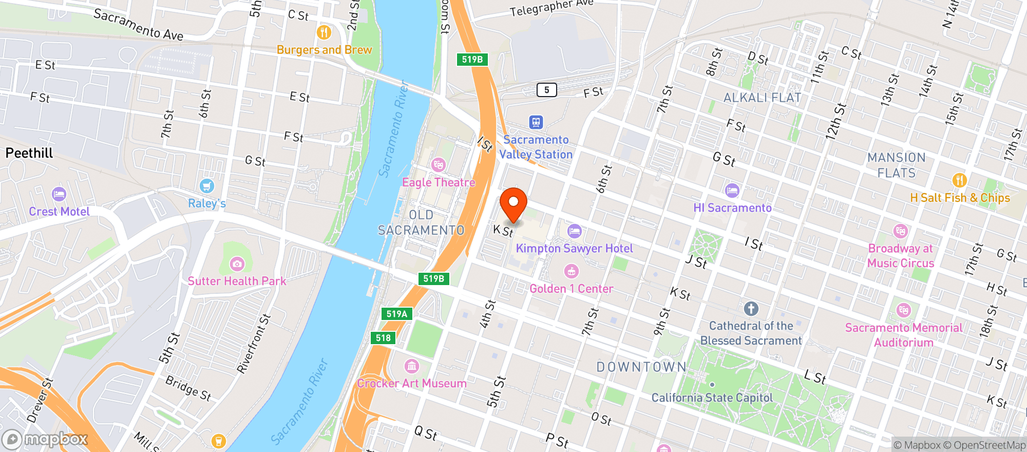 Map showing Yard House