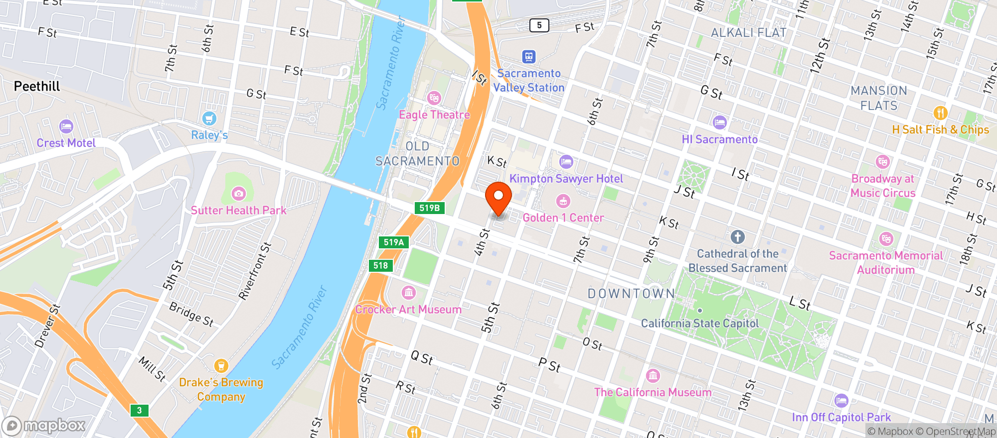 Map showing Foundation Restaurant