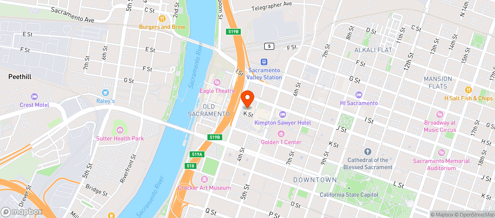 Map showing Holiday Inn