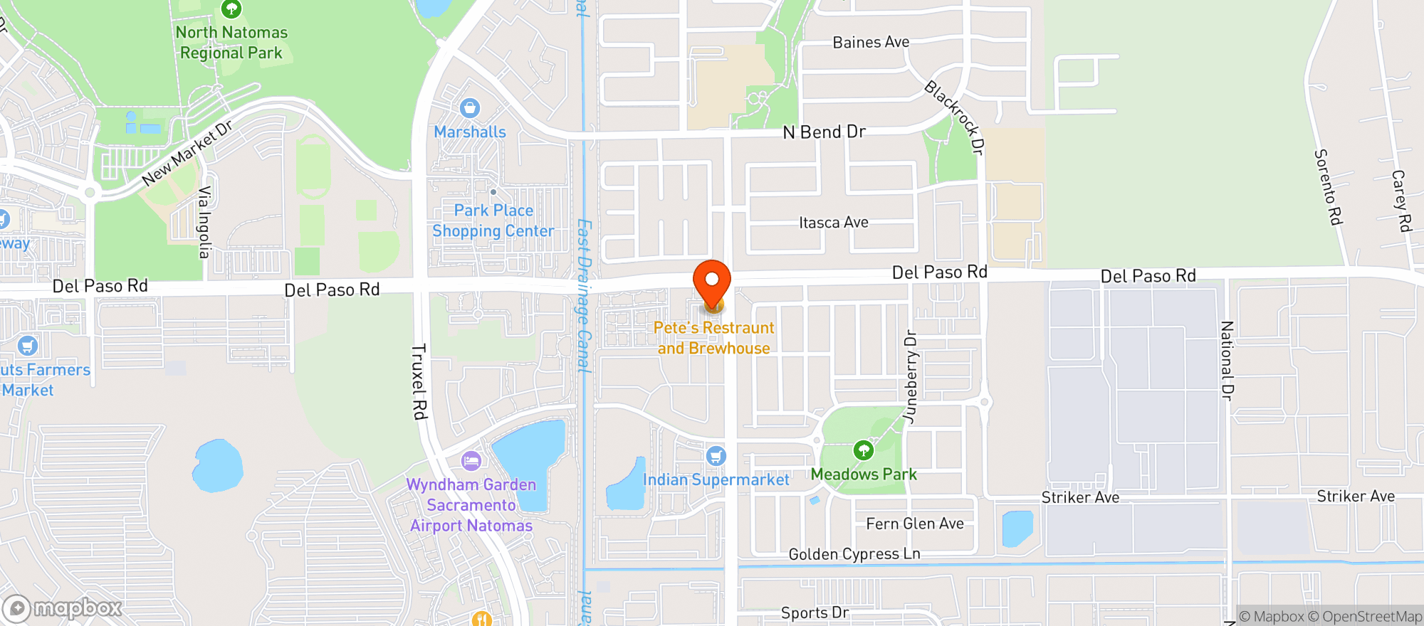 Map showing Natomas Bottle Shop