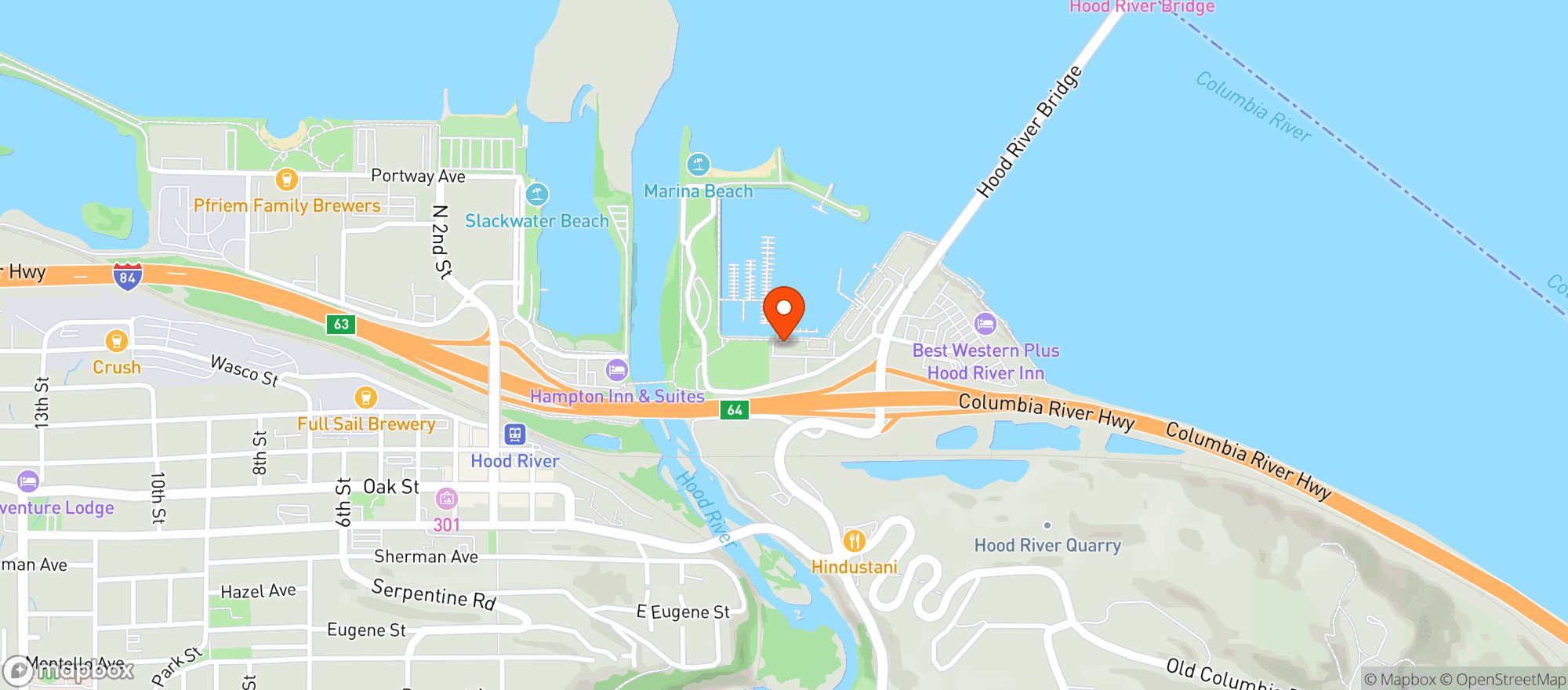 Map showing Hood River Dmv