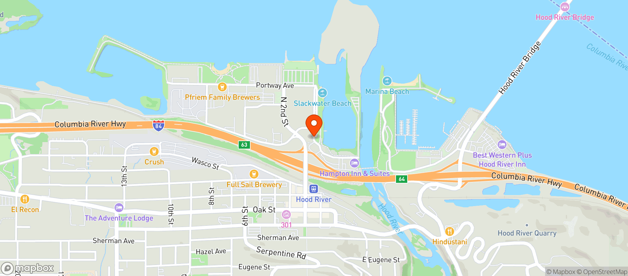 Map showing Riverfront Market