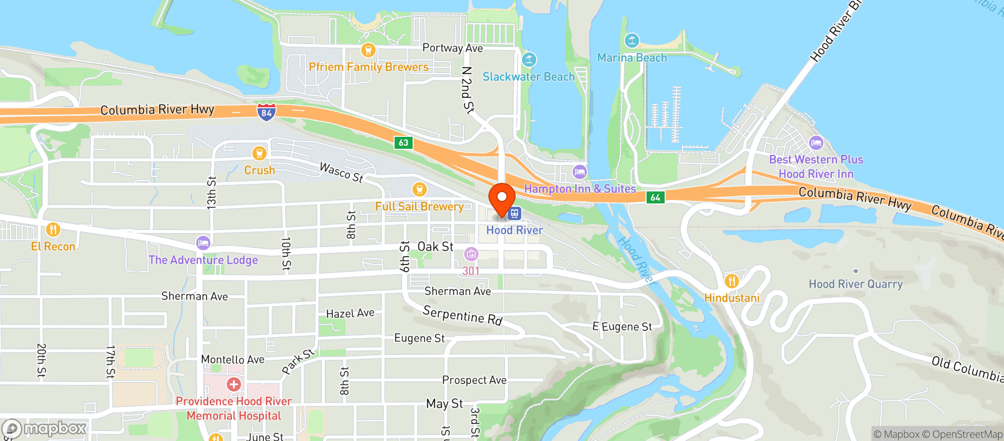 Map showing RIVER DAZE CAFE