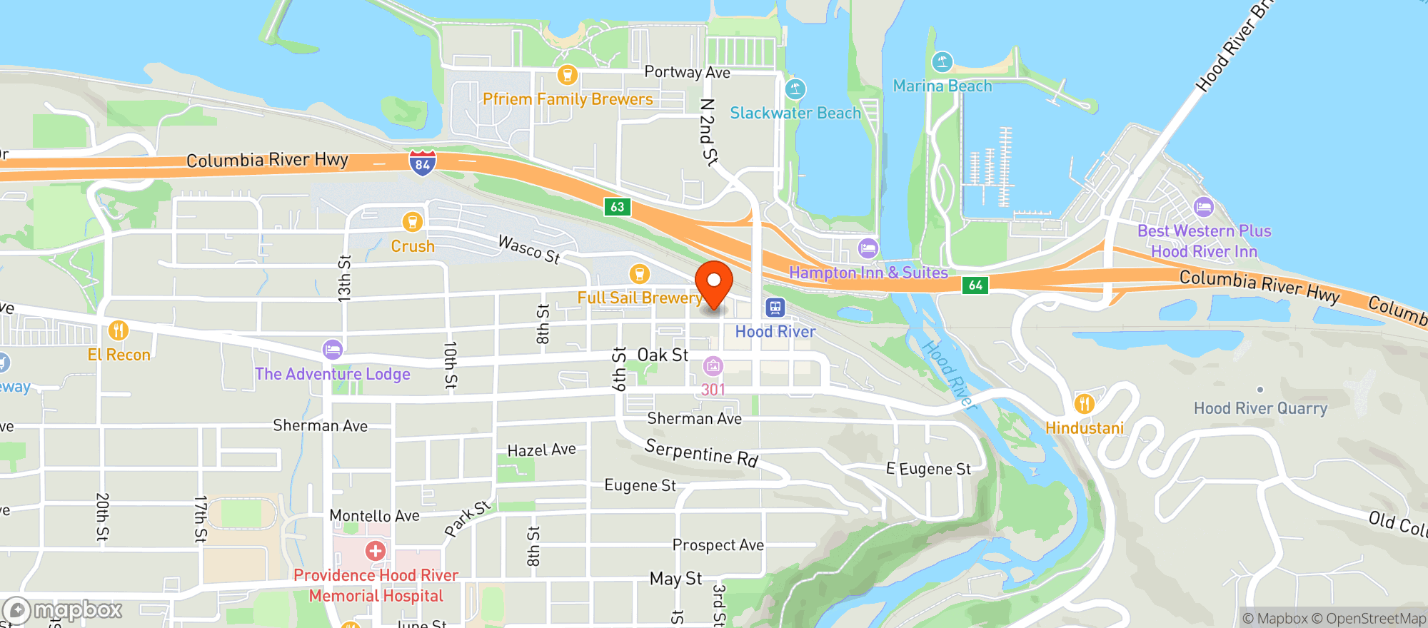 Map showing Elks Lodge