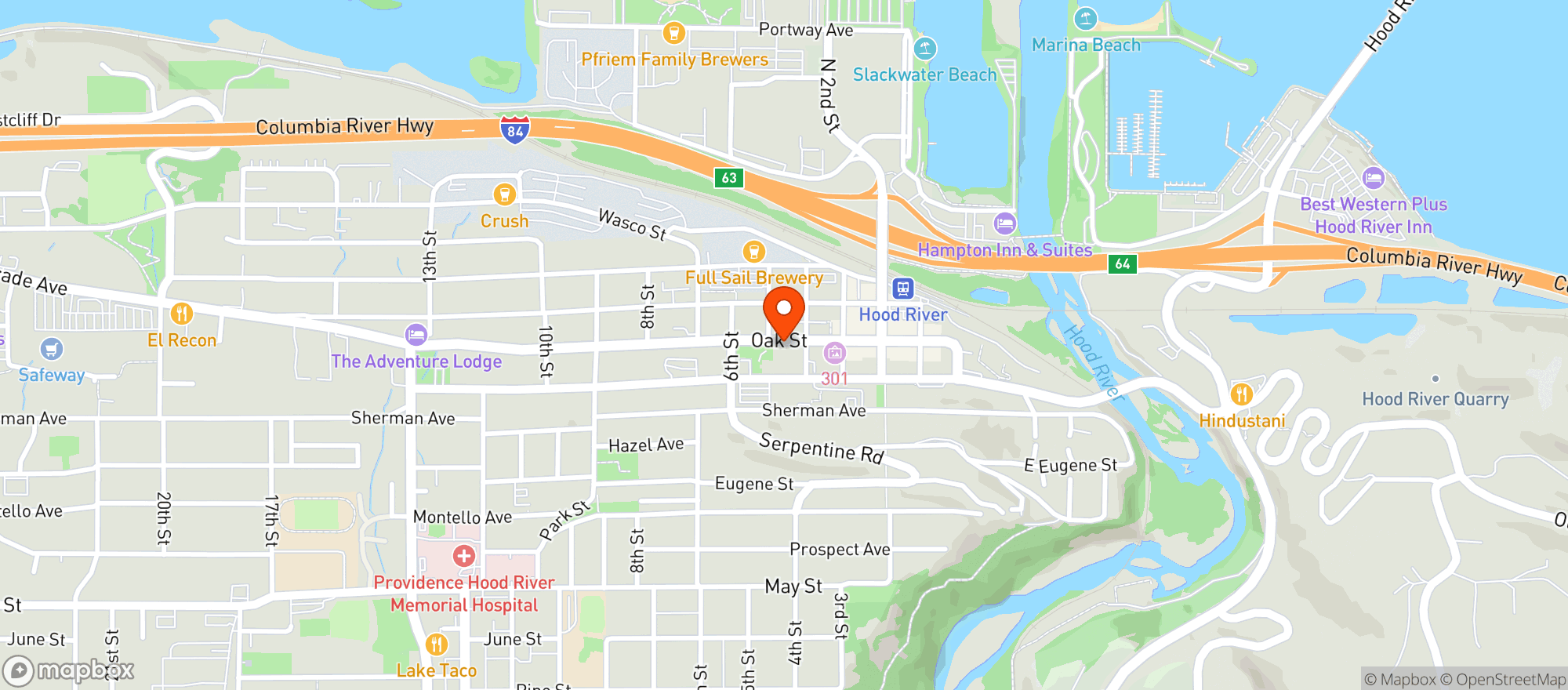 Map showing Dog River Coffee