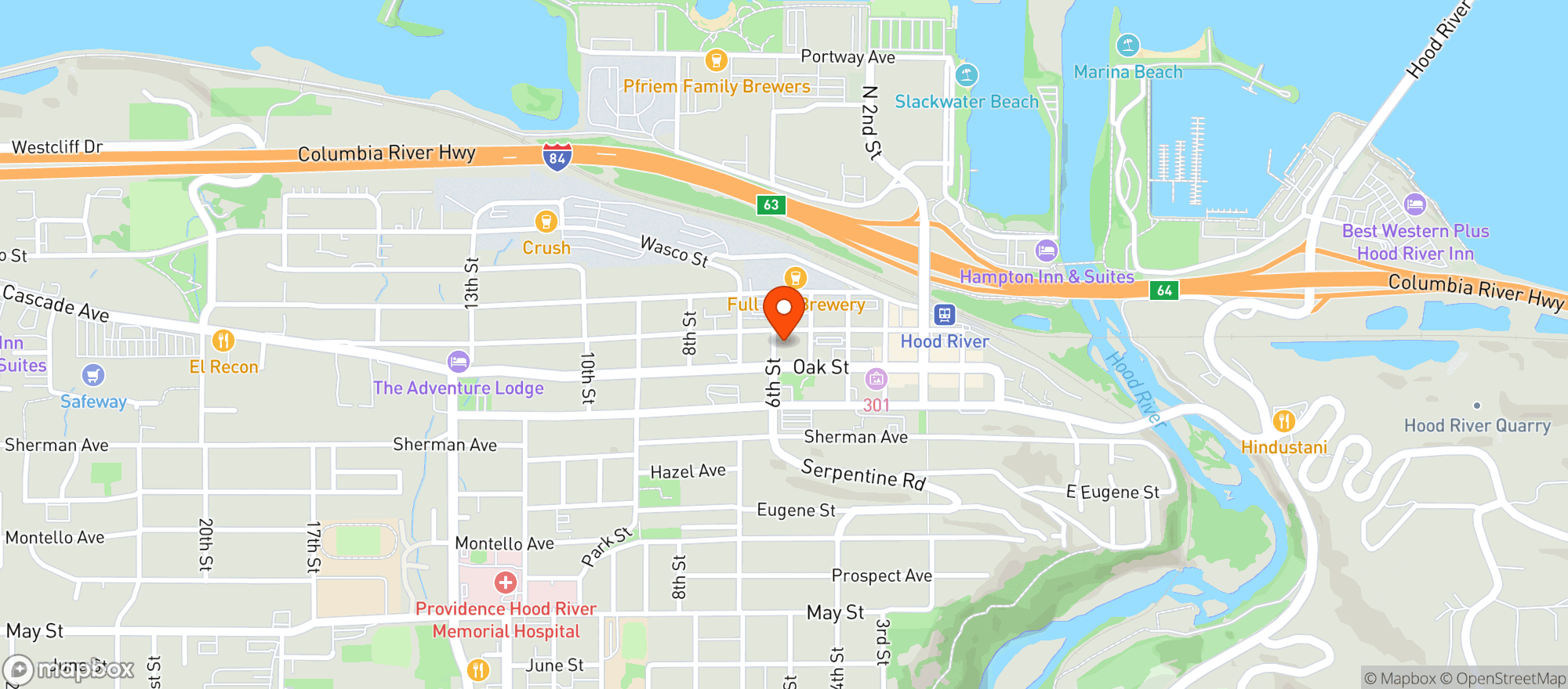 Map showing Sixth Street Bistro Loft