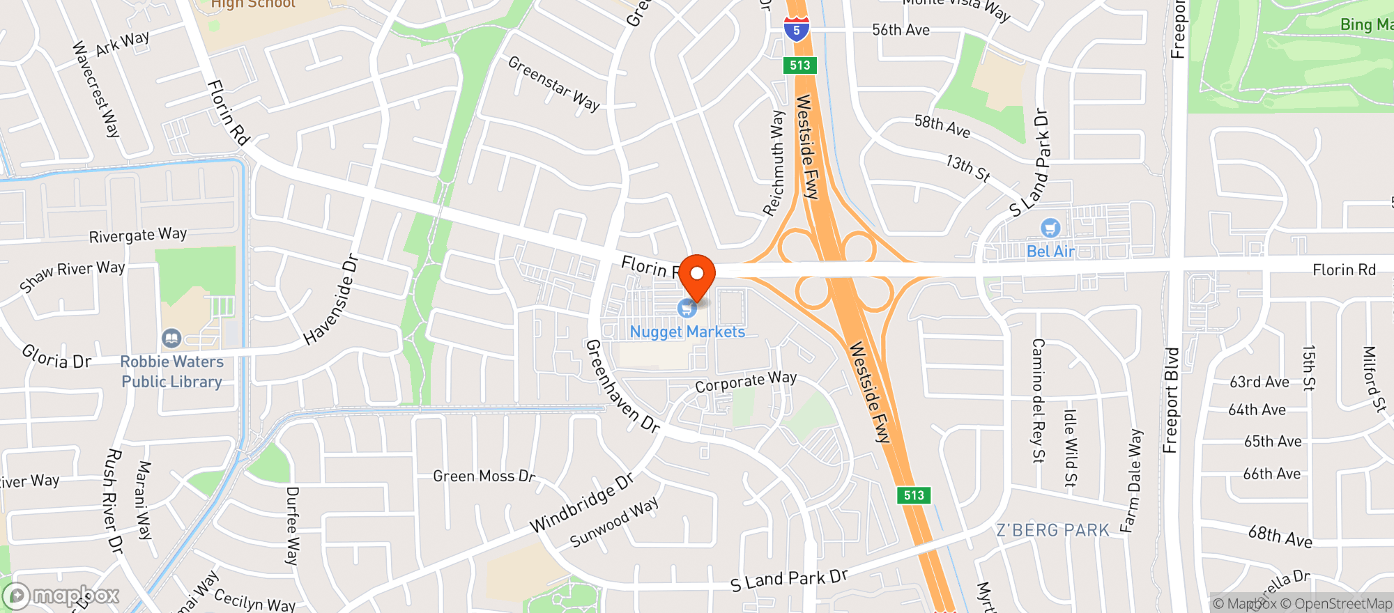 Map showing Nugget Market