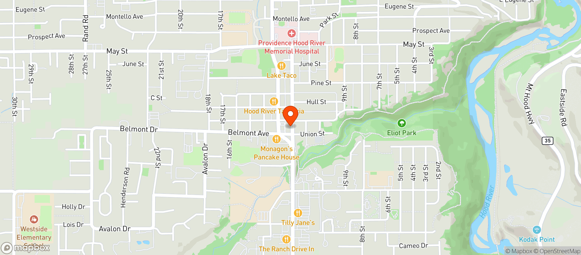 Map showing Volcanic Bottle Shoppe