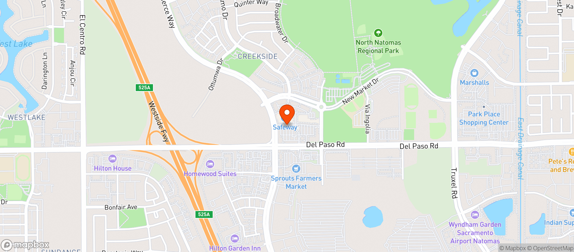 Map showing Safeway Store