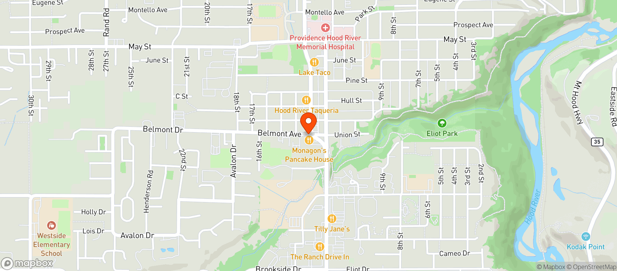 Map showing 1301 Steak & Spirits