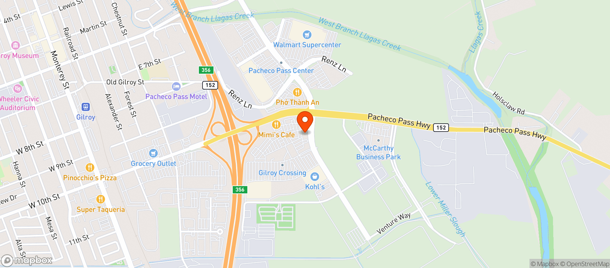 Map showing Vitamin Shoppe - Gilroy
