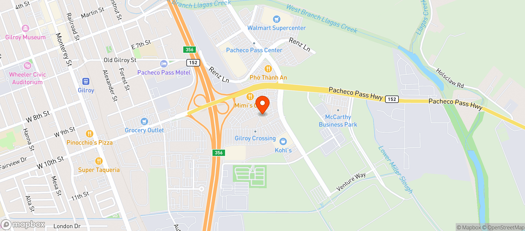 Map showing BevMo
