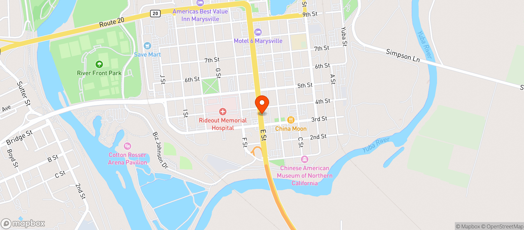 Map showing Marysville Bottle Shop - Marysville
