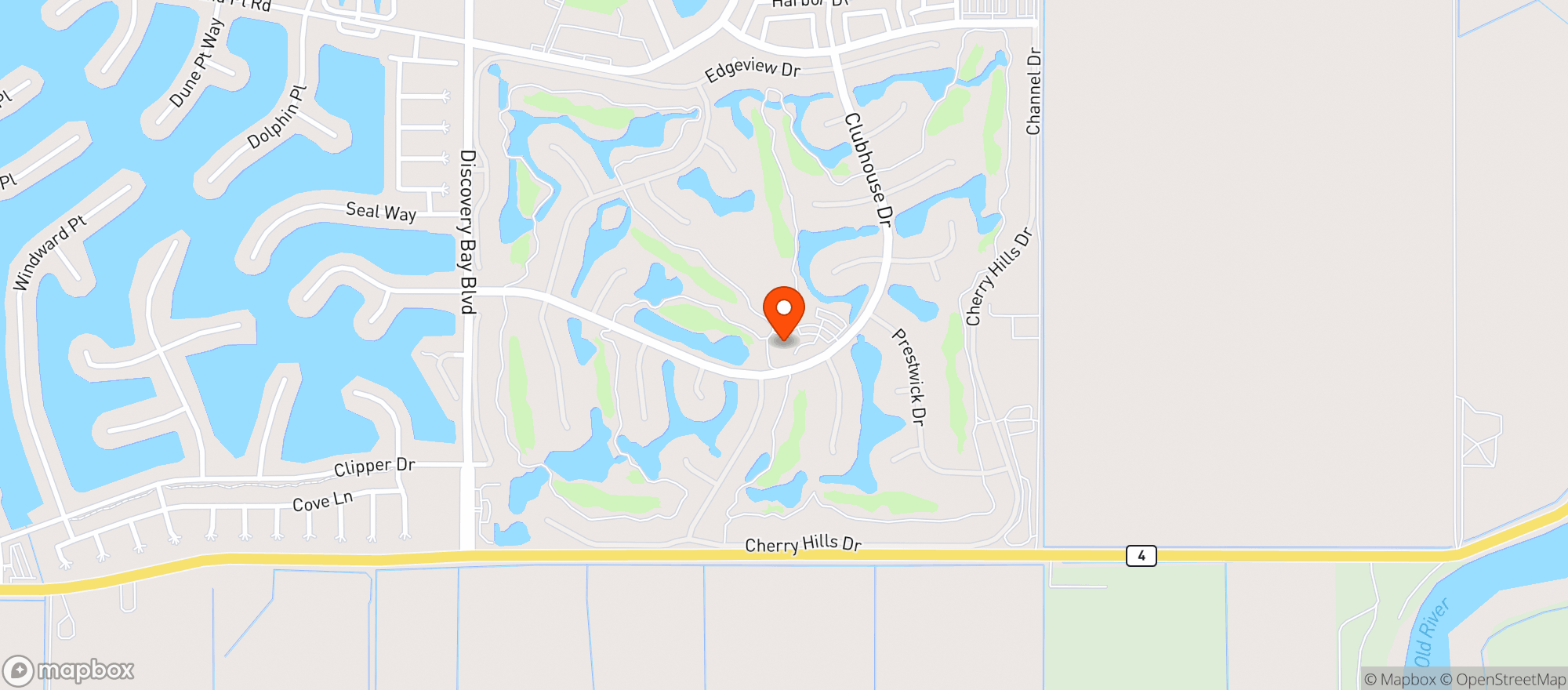 Map showing Discovery Bay Country Club