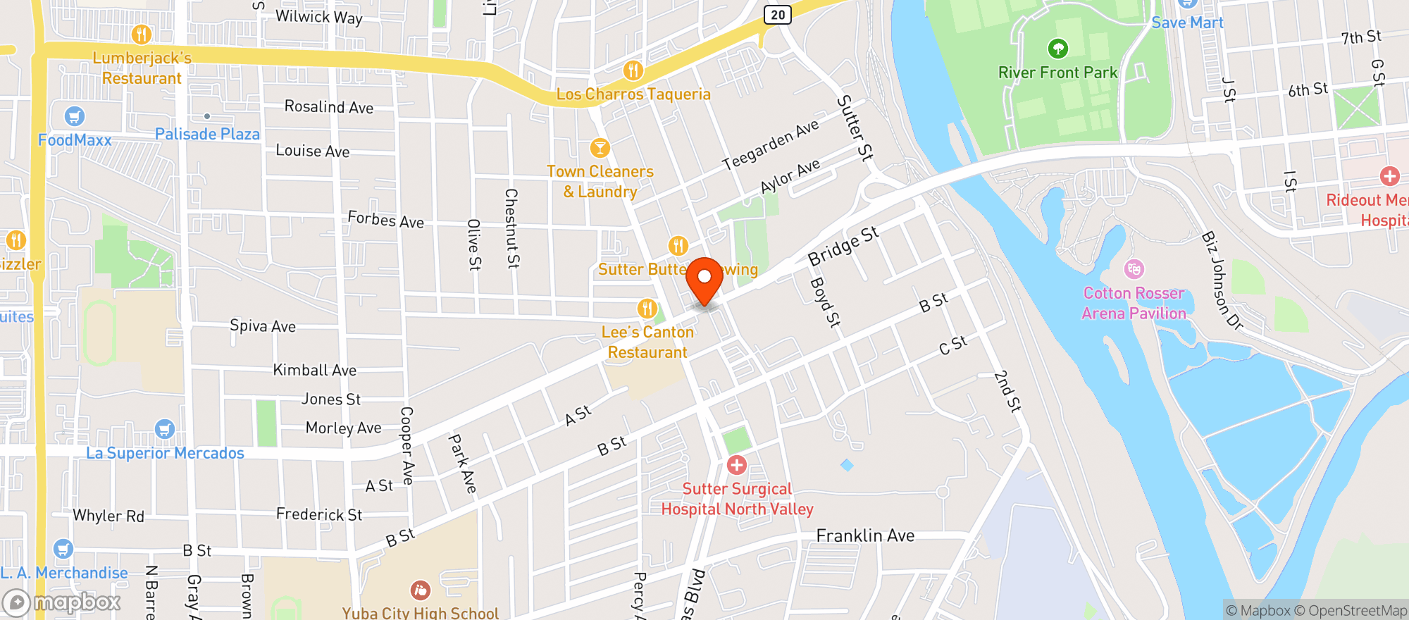 Map showing Los Portelas